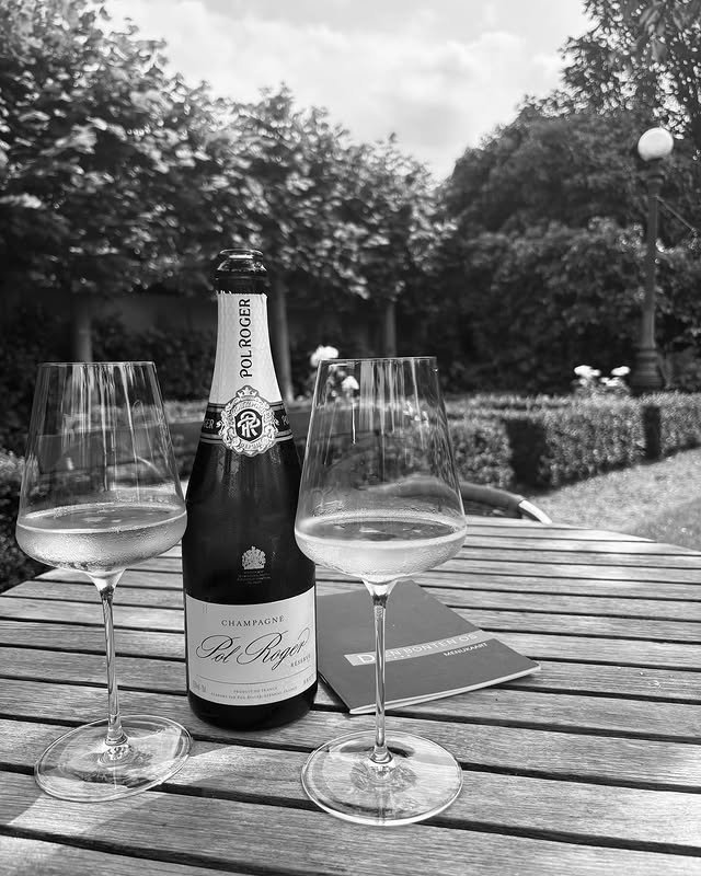 Champagne Pol Roger op het terras van Den Bonten Os